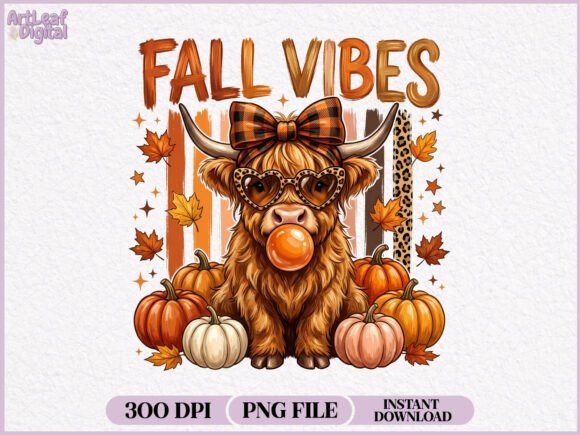 Download Preppy Fall Vibes Highland Cow PNG - Highland cow png Collection