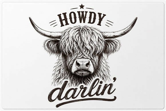 Download Howdy Darlin Highland Cow PNG - Highland cow png Collection