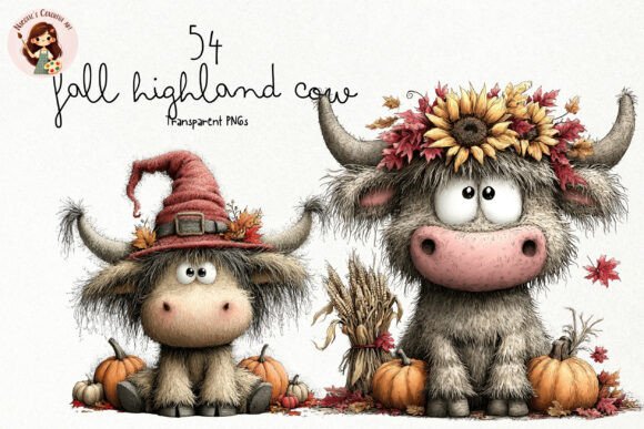 Download Fall Highland Cow PNG Clipart Bundle - Highland cow png Collection
