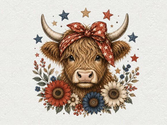 Download Patriotic Highland Cow PNG File - Highland cow png Collection