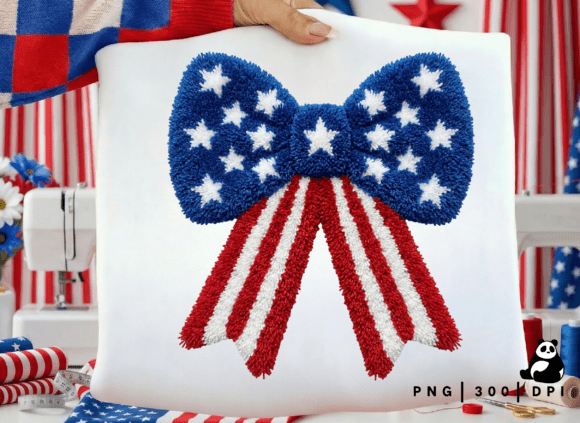 Download Faux Yarn American Flag Bow Png - Premium Bundle