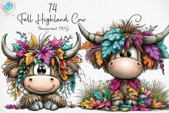 Download Fall Highland Cow PNG Clipart Bundle - Highland cow png Collection